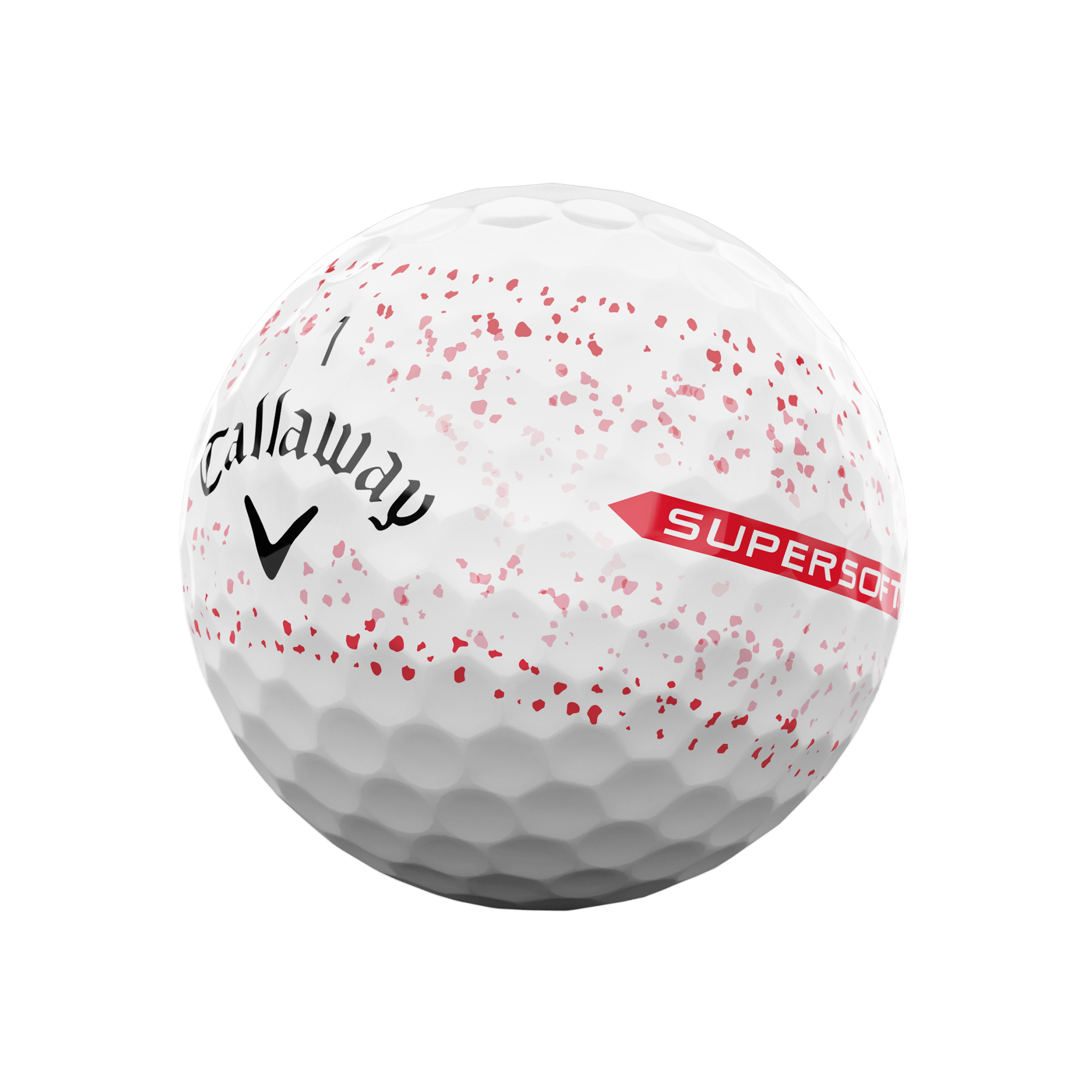 2023 Super Soft Red Splatter Overrun Golf Balls image 1