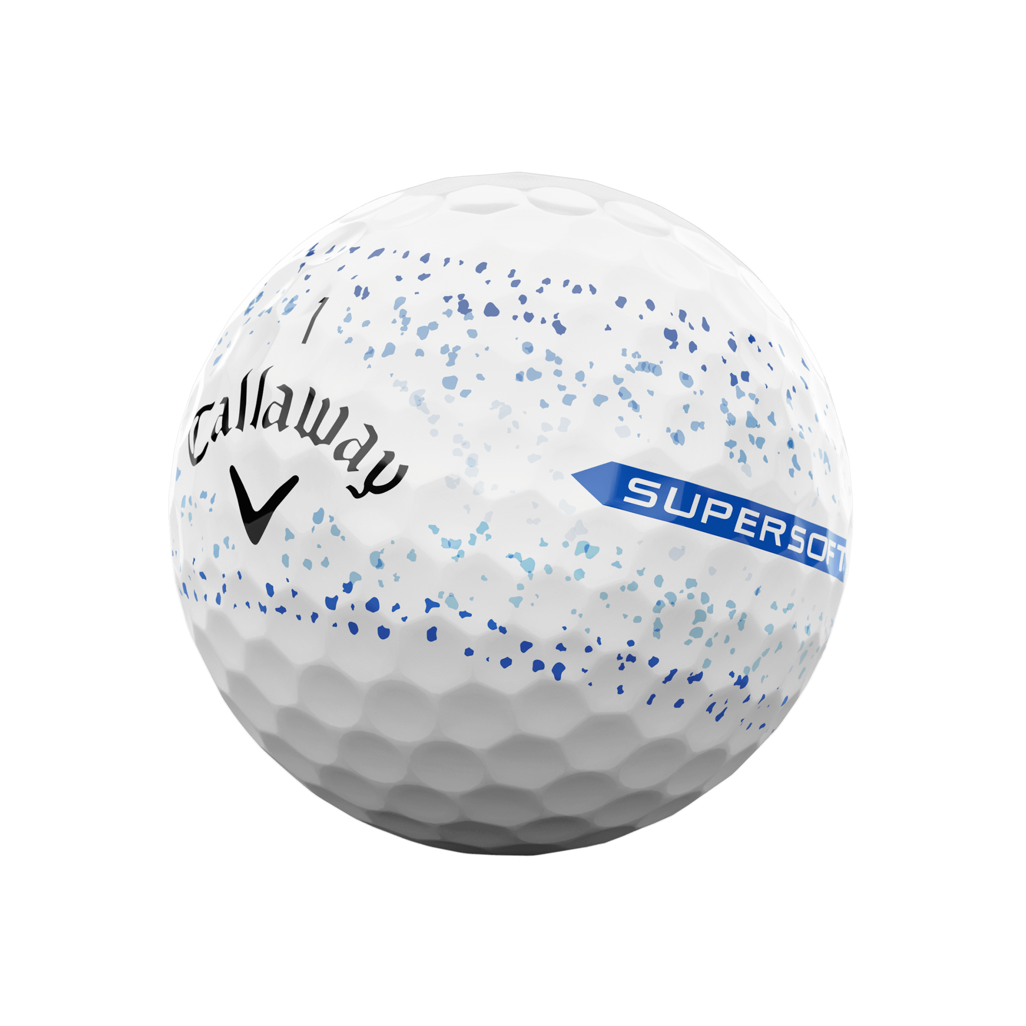 2023 Super Soft Blue Splatter Overrun Golf Balls image 1